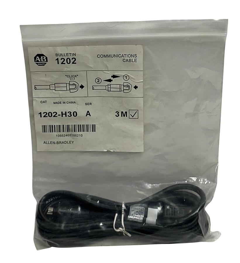 Used ALLEN BRADLEY 1202-H30 /A BULLETIN 1202 COMMUNICATIONS CABLE 3M SCAN PORT NSMP