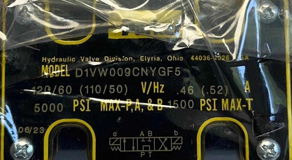 PARKER D1VW009CNYGF5 D1V-SERIES HYDRAULIC DIRECTIONAL VALVE 110/120V 2NMU5 NSNP