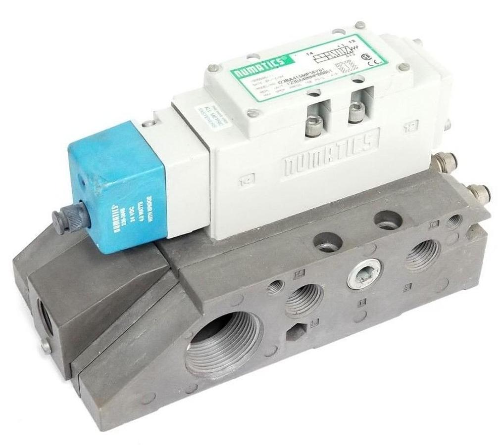 Used NUMATICS I23BA415MP56Y61 SOLENOID METRIC VALVE W/ BASE MANIFOLD I23BA400MP00061