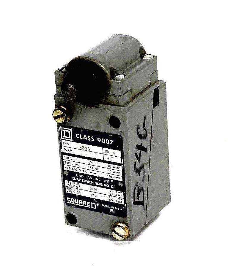 Used SQUARE D 9007-B54G SER. B LIMIT SWITCH 9007B54G