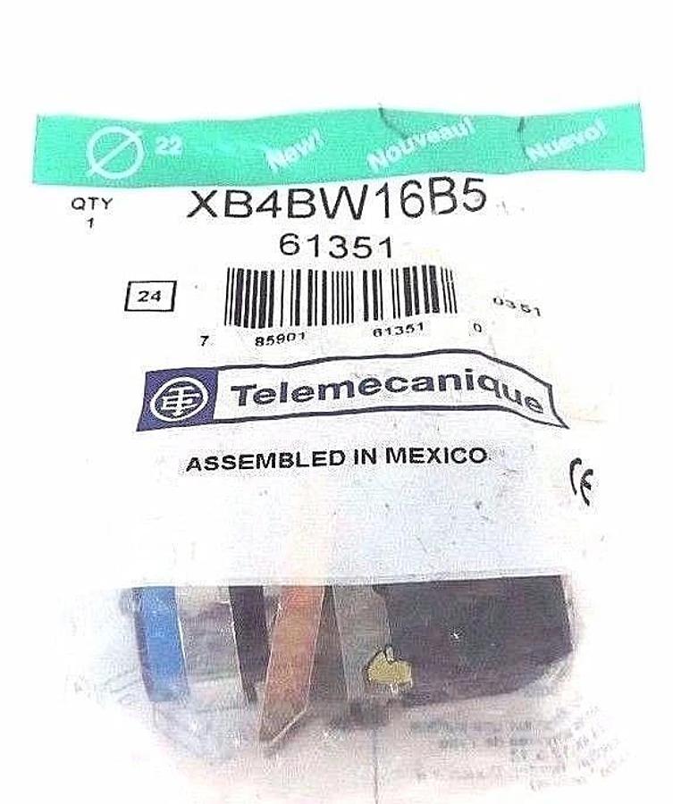 Used NEW TELEMECANIQUE XB4BW16B5 22MM ILUM PUSHBUTTON