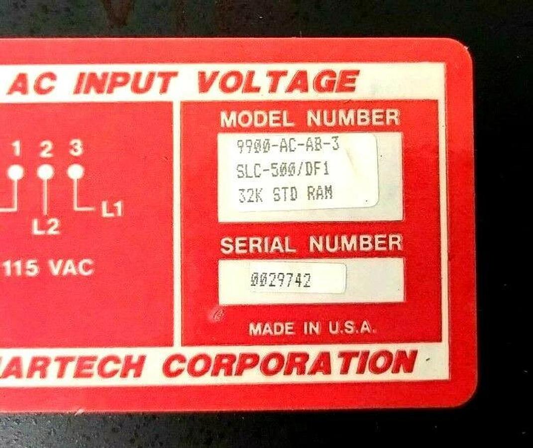 Used QUARTECH 9900-AC-AB-3 OPERATOR PANEL SLC-500/DF1 32K STD RAM V1.60 9900ACAB3