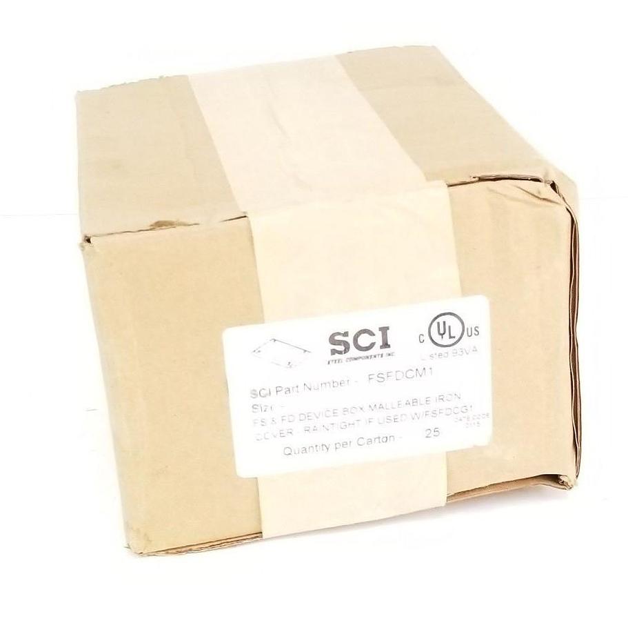 Used FACTORY SEALED SCI FSFDCM1 FS & FD DEVICE BOX MALLEABLE IRON COVER (QTY: 25)