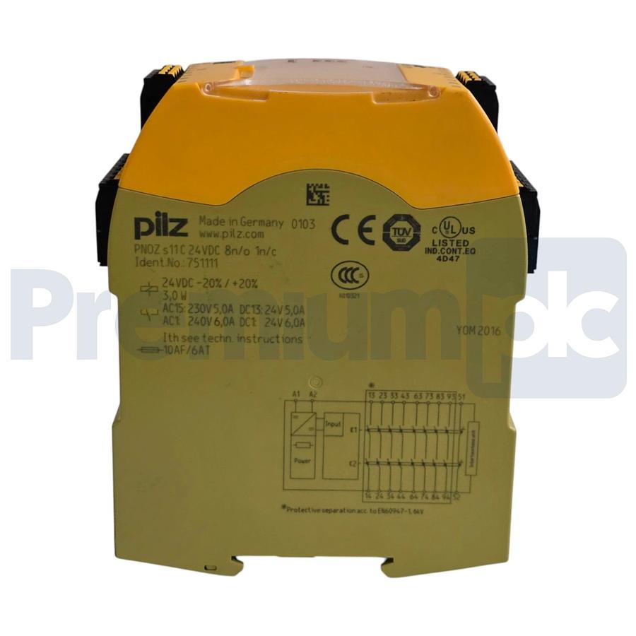 Used Pilz 751111 | PNOZ s11C 24VDC 8 n/o 1 n/c PNOZsigma Expansion Safety Relay NSNP