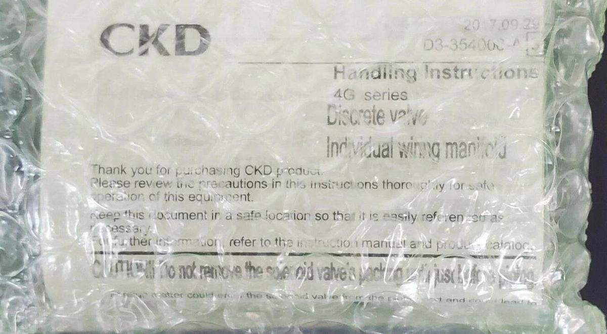Used NIB CKD 4GB119R-00-E0NK-3 VALVE DC24V,  4GB119R00E0NK3