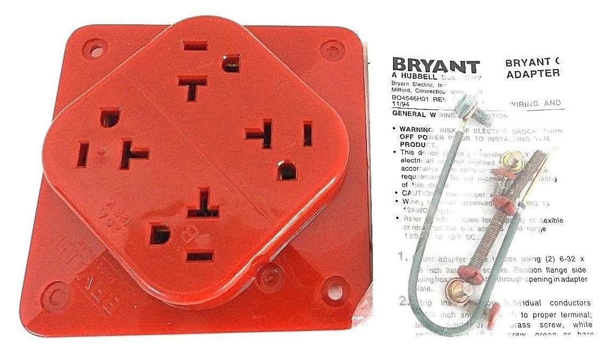 Used LOT OF 2 NEW BRYANT 21254R RECEPTACLES 20A, 125V