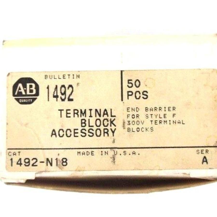 NIB ALLEN BRADLEY 1492-N18 SER. A END BARRIER FOR STYLE F 300V - (58 PCS)