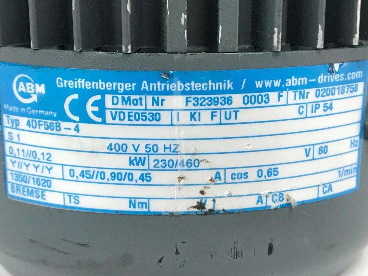Used ABM GREIFFENBERGER F323936 0003 MOTOR TYP 4DF56B-4