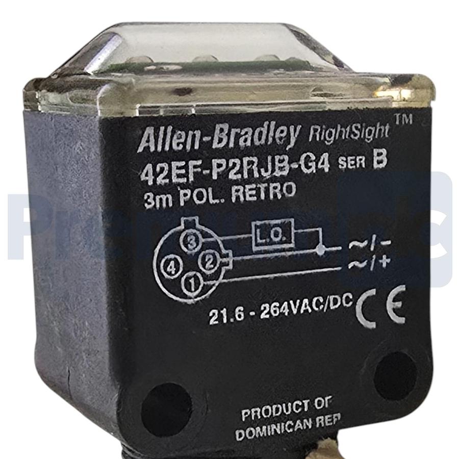 Used Allen Bradley 42EF-P2RJB-G4 /B RightSight Photoelectric Sensor 3m NSMP (read)