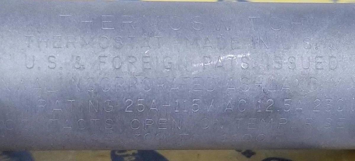 Used NIB FENWAL 13150 THERMOSWITCH (300-1100DEG F, 25/12.5A, 115-250VAC)