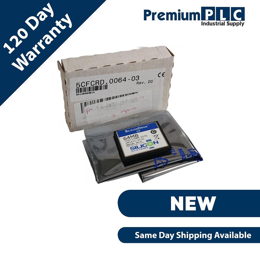 Used NEW B&R AUTOMATION 5CFCRD.0064-03 REV. D0 CompactFlash MEMORY CARD  (SLC) 64MB