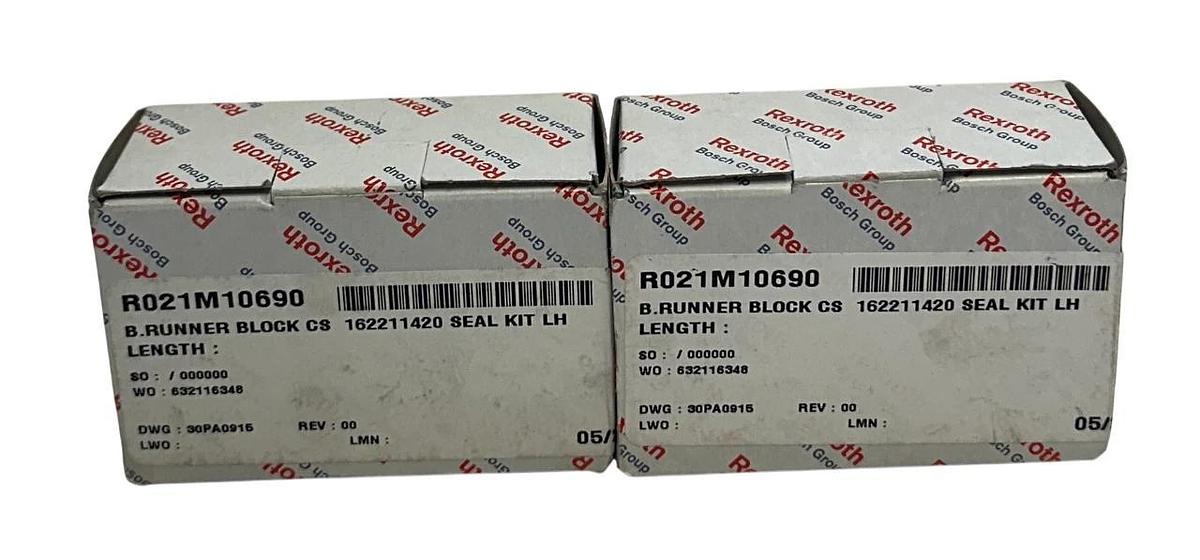 2 REXROTH R021M10690 / R166611420 BALL RUNNER BLOCKS CARBON STEEL NSMP