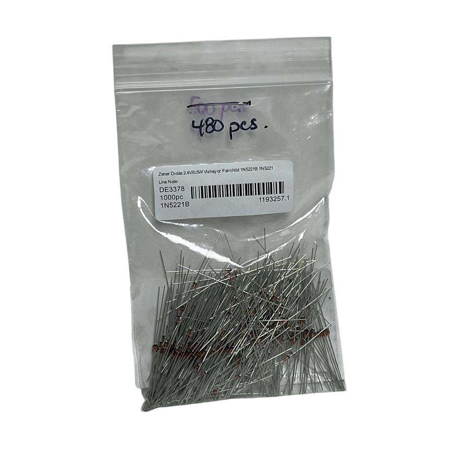 (480 PCS) Vishay Fairchild 1N5221B Zener Diode 2.4V 0.5W (1/2W) New Surplus