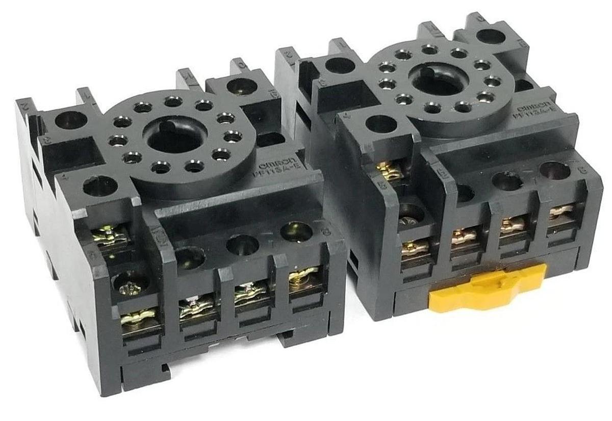 Used LOT OF 2 OMRON PF113A-E RELAY SOCKET BASES 10A 250V 0C3 PF113AE