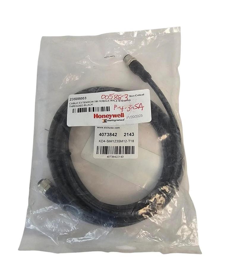 Used NEW SICK KD4-SIM123SM12-T18 CABLE EXTENSION 3M FEMALE-MALE M12 4PIN