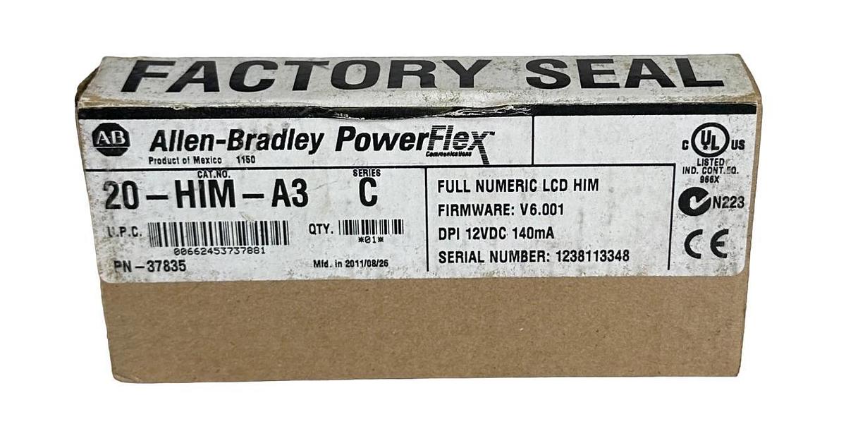 Used NEW SEALED ALLEN BRADLEY 20-HIM-A3 /C PowerFlex FULL NUMERIC LCD HIM 20HIMA3