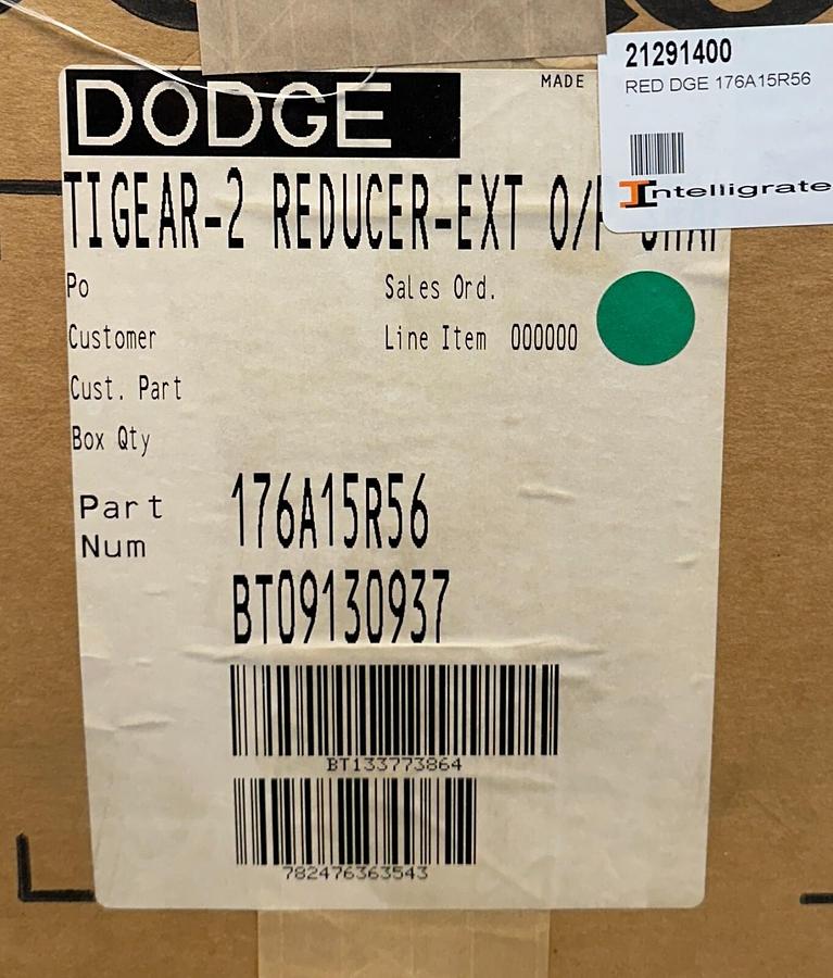 Used DODGE 176A15R56 TIGEAR-2 REDUCER-EXT O/P SHAFT 15:1 RATIO 1.27HP MAX NSMP