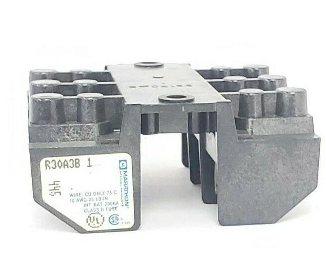 Used MARATHON R30A3B 1 FUSE HOLDER R30A3B1, 250V 30A
