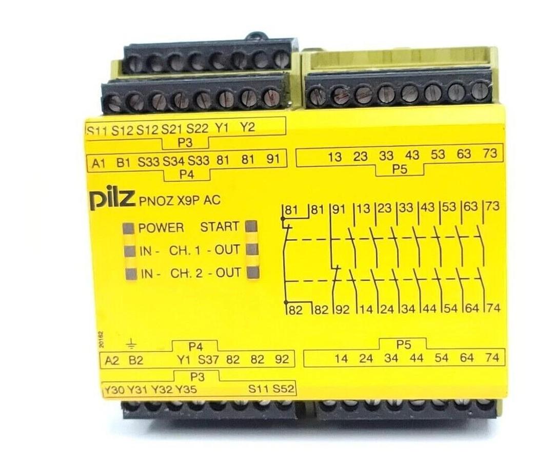 Used PILZ PNOZ X9P 24VDC 100-240VACDC 7no 2nc 2so SAFETY RELAY 777606 PNOZX9P