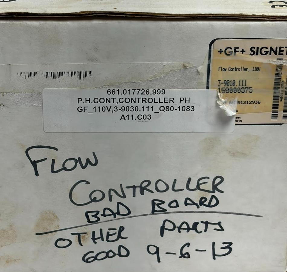 Used GF Signet 3-9010.111 Intelek-Pro 9010 Flow Controller 110V FOR PARTS OR REPAIR