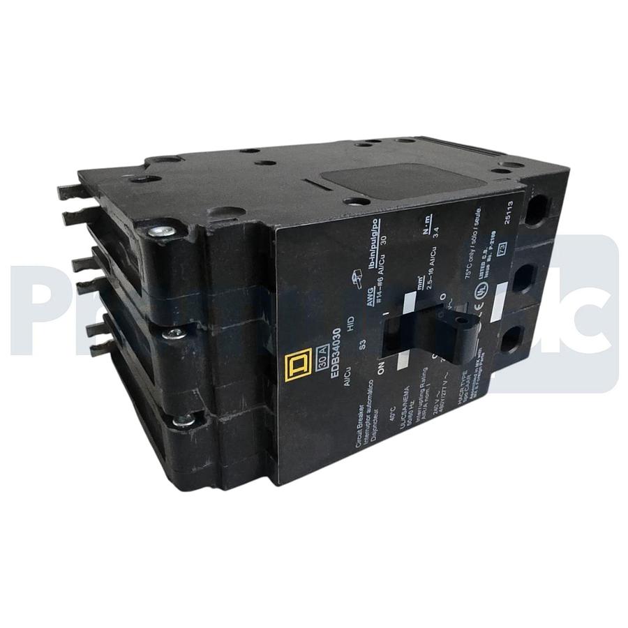Square D EDB34030 30A 3P 480Y/277V E-Frame Mini Circuit Breaker Bolt-On NSNP 785901875260