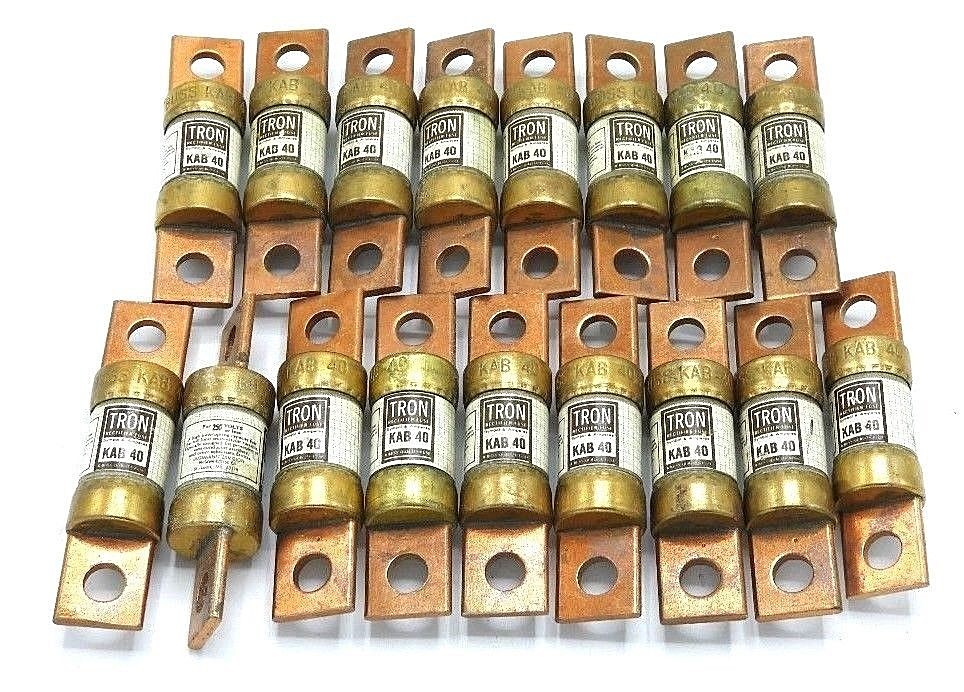 Used LOT OF 17 COOPER BUSSMANN KAB-40 TRON RECTIFIER FUSES KAB40