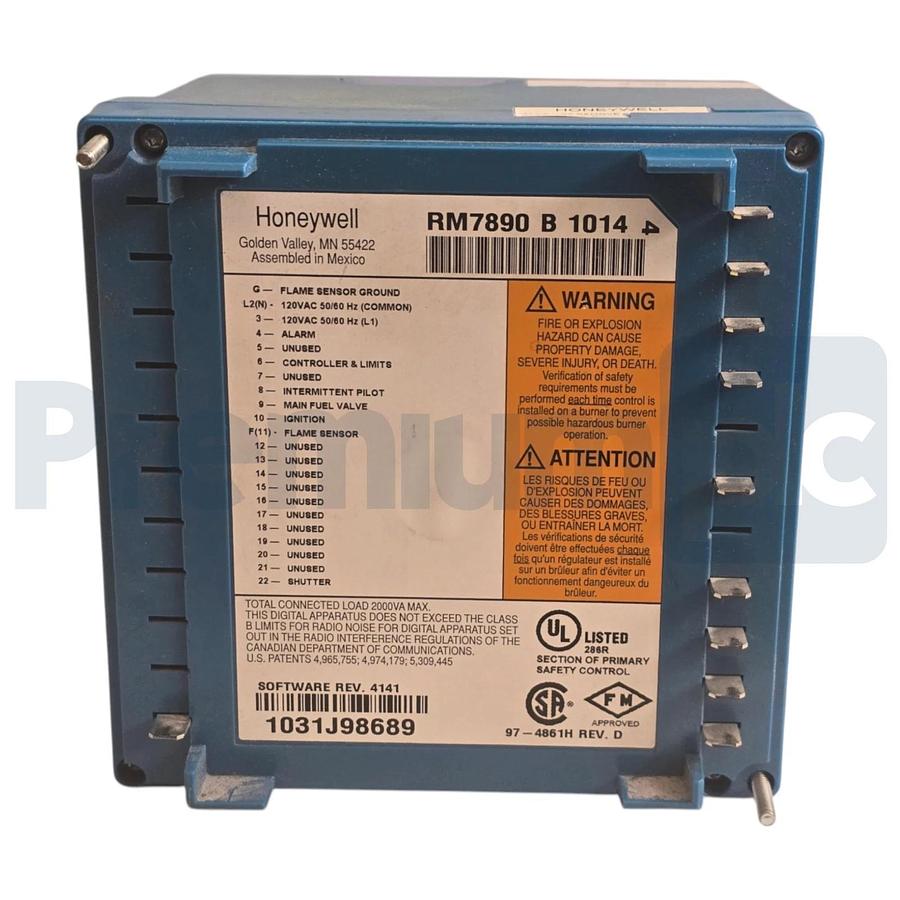 Used Honeywell RM7890B1014 Burner Controller w/ R7861A1026 UV Flame Amplifier USPI