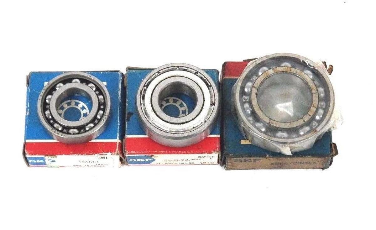 LOT OF 3 NEW SKF BEARINGS 6203-2ZJEM, 6005/C3QE6, 16003