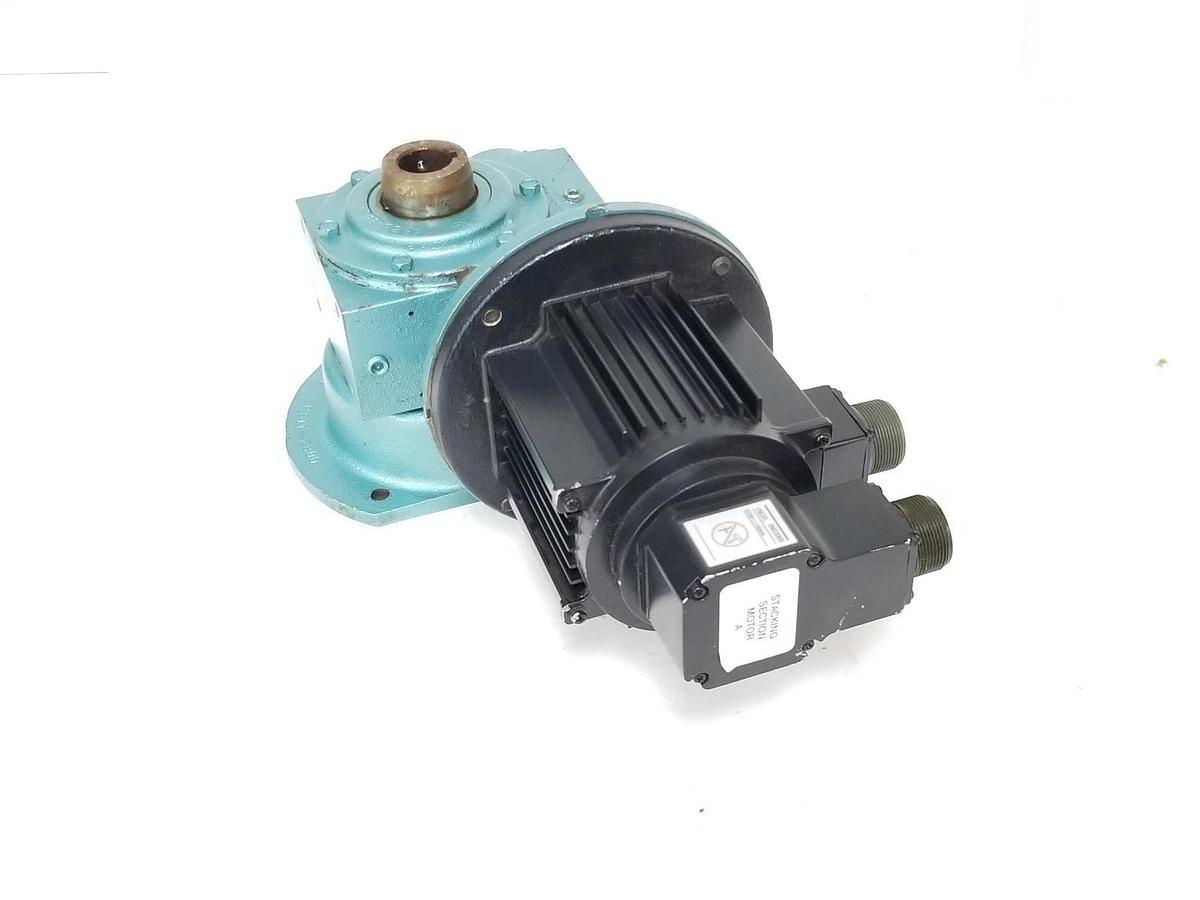Used YASKAWA USAREM-05CHP21 SERVO MOTOR W/ UTOPI-150VA ENCODER, 3192-MF-2-058 REDUCER