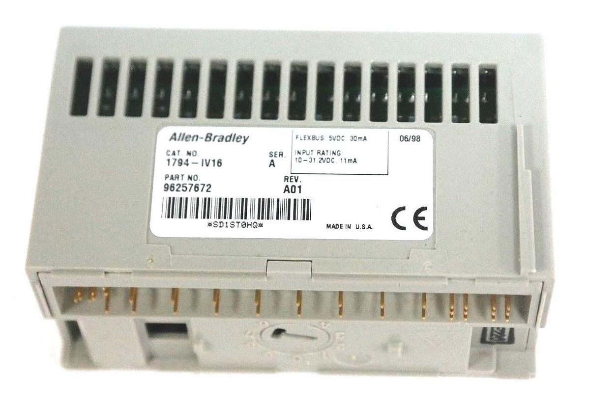 Used NEW ALLEN BRADLEY 1794-IV16 SER. A FLEX I/O 24VDC SOURCE INPUT MODULE 1794IV16