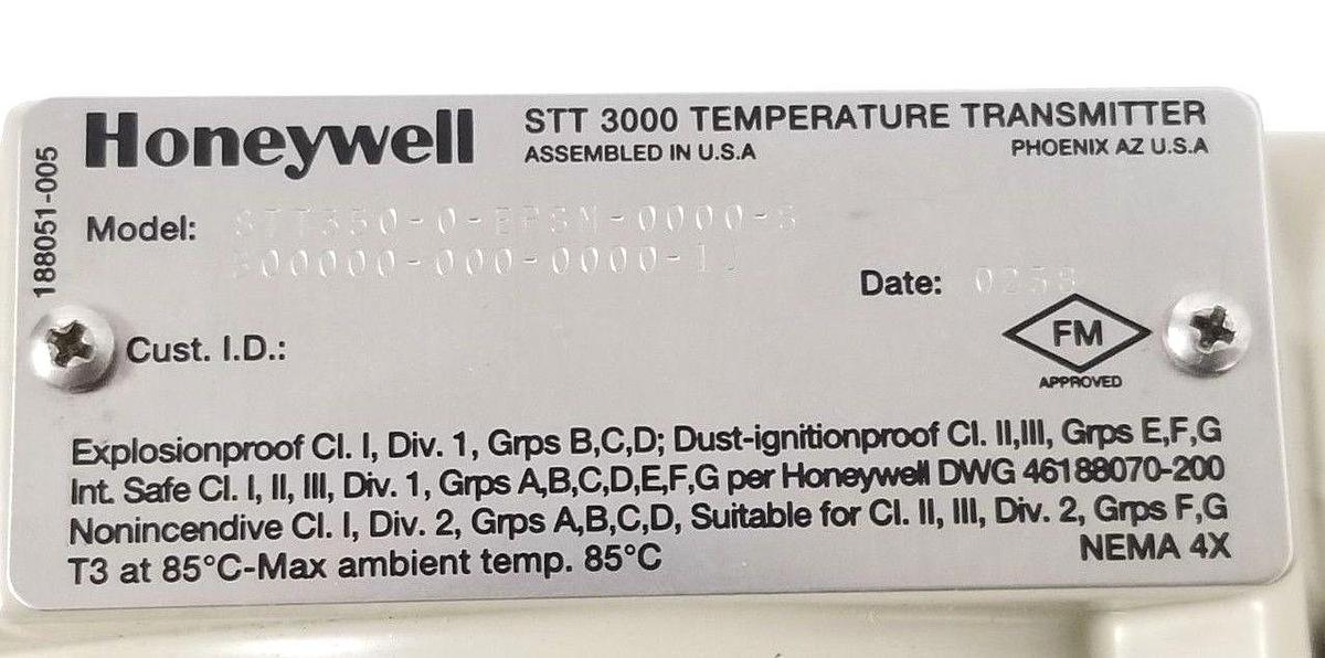 Used NIB HONEYWELL STT350-0-EPSM-0000-S-B00000-000-0000-1J TEMPERATURE TRANSMITTER