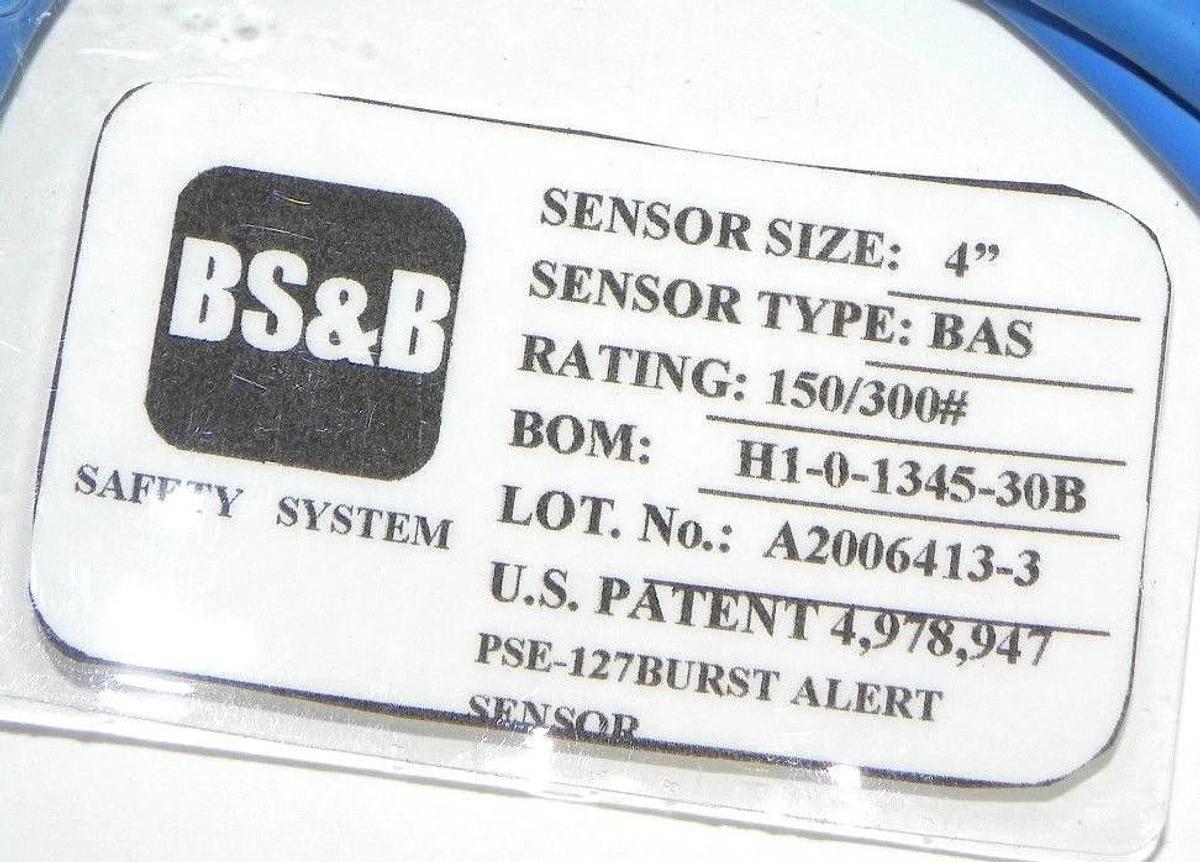 Used LOT OF 2 NIB BS & B SAFETY SYSTEMS, BURST ALERT SYSTEM, H1-0-1345-30B, PSE127
