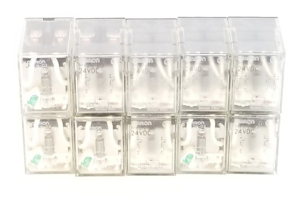 Used LOT OF 10 OMRON LY2N-D2 RELAYS LY2ND2, 24VDC