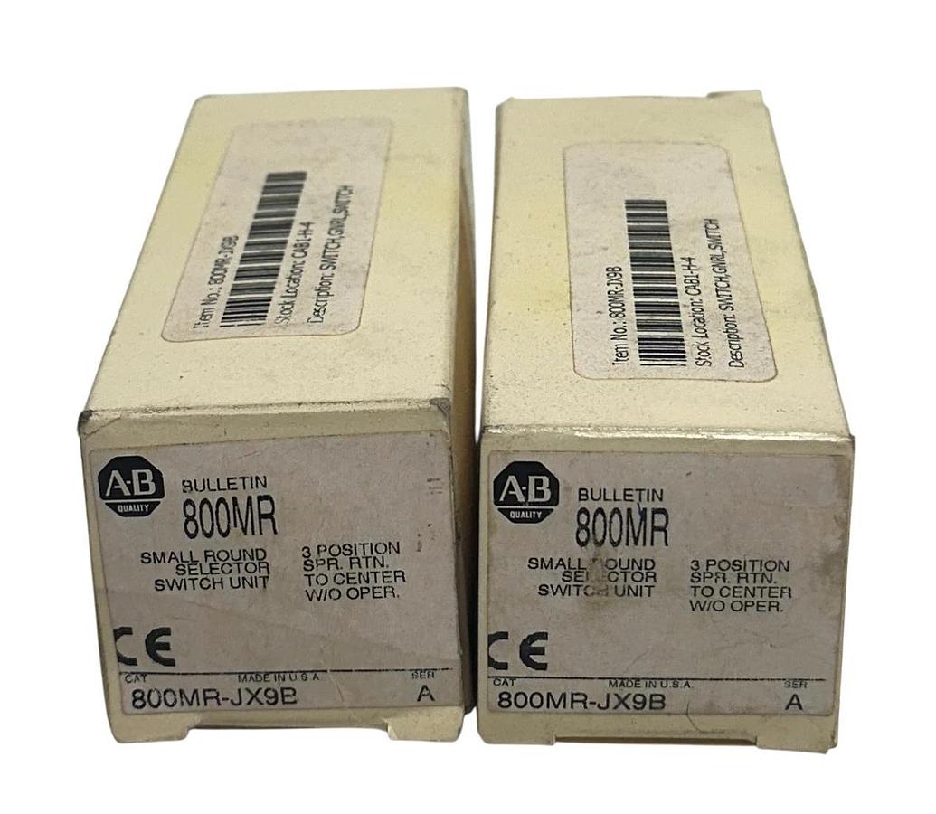 2 ALLEN BRADLEY 800MR-JX9B /A BULLETIN 800MR 3-POS SELECTOR SWITCHES W/O OP NSMP