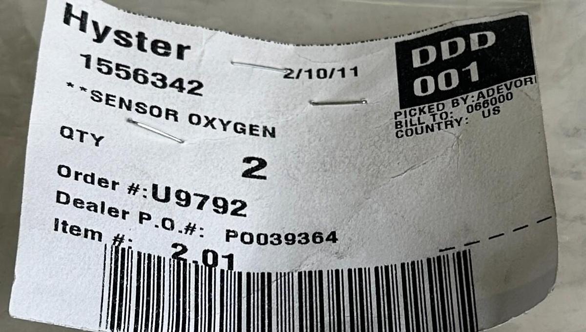 Used NEW HYSTER 1556342 / HY1556342 OEM OXYGEN SENSOR FOR FORKLIFT