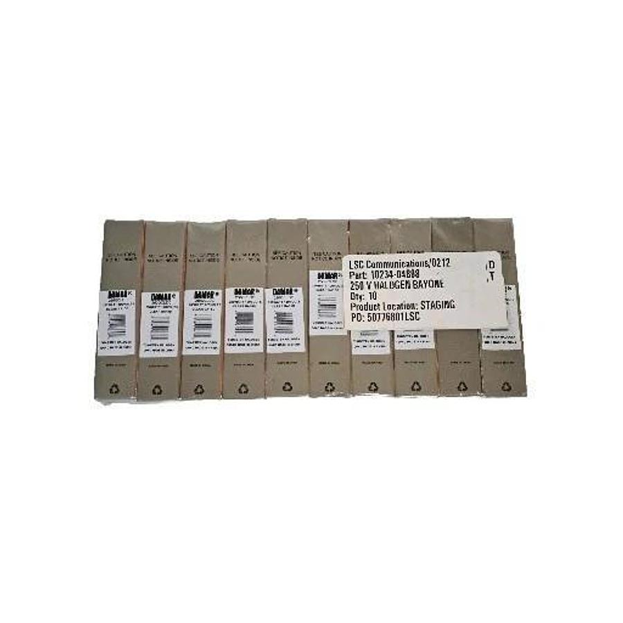 Used LOT OF 10 NEW DAMAR 01801303658 QUARTZ-CAPSULE HALOGEN LAMPS 250QCLDC