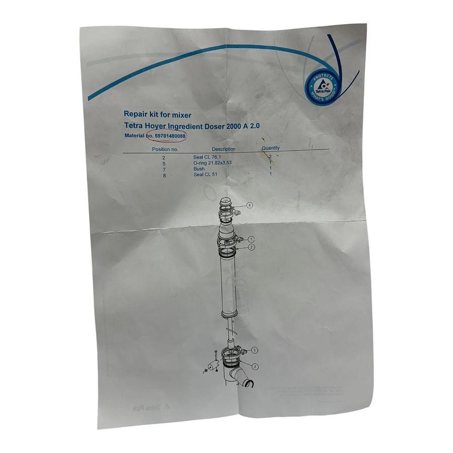 Tetra Pak Genuine Spare Parts Ice Cream Solutions 5970148-0088 Mixer Repair Kit