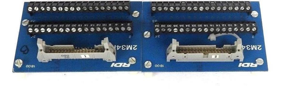 Used LOT OF 2 RDI 2M34FC TERMINAL BLOCK INTERFACE MODULES 10AMP 300V 620-0999 REV. 2
