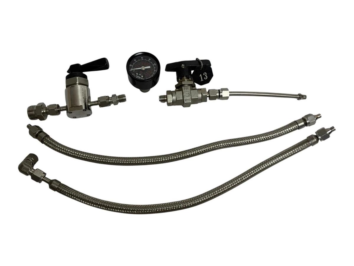 Swagelok Ball Valve 4Z-B6LJ-SSP-C3 Pressure Gauge Braided Stainless Hoses Lot