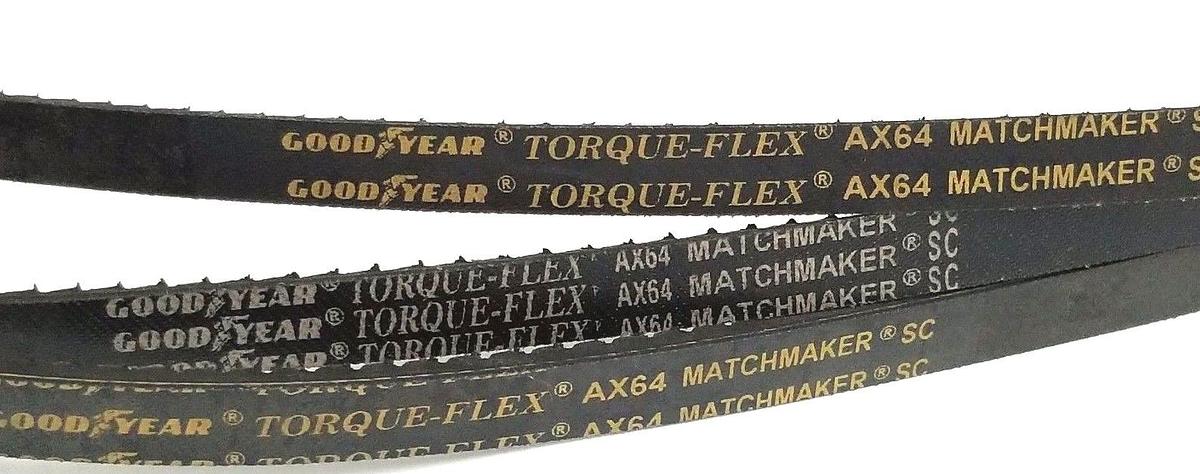 LOT OF 3 NEW GOODYEAR AX64 V-BELTS TORQUE FLEX 66IN OD