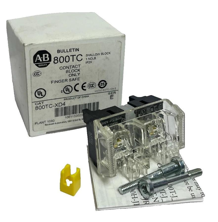 Used NIB ALLEN BRADLEY 800TC-XD4 CONTACT BLOCK 800TCXD4 SER. E