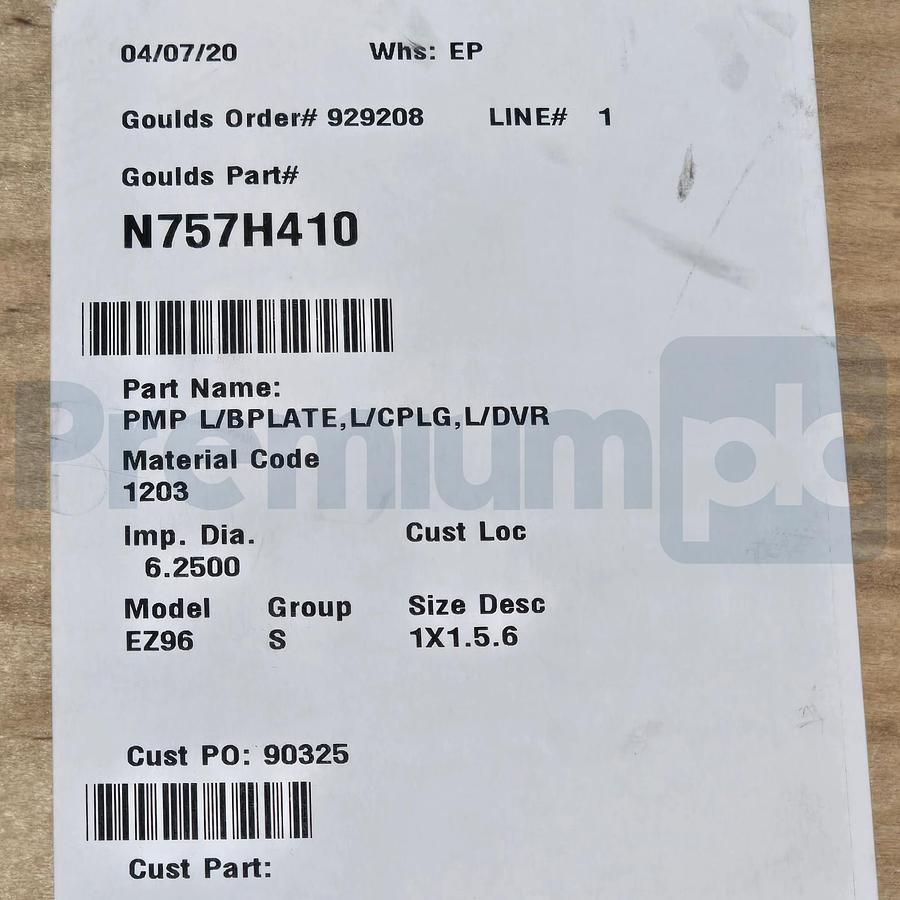 Used ITT Goulds 3296 EZ96 EZMag Mag Drive Pump 1x1.5-6 316SS Stainless Steel 46.0GPM