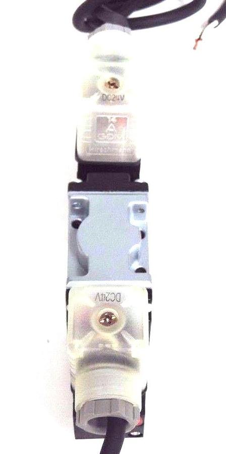 Used NIB KURODA PMD2406-NB-D24DP-Z SOLENOID VALVE HG, .2/.8MPA W/ AHR DC-24 COILS