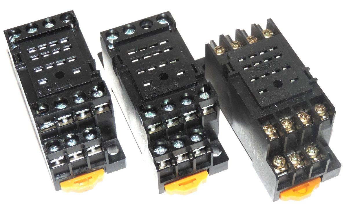 Used LOT OF 3, OMRON PYF14A RELAY SOCKETS