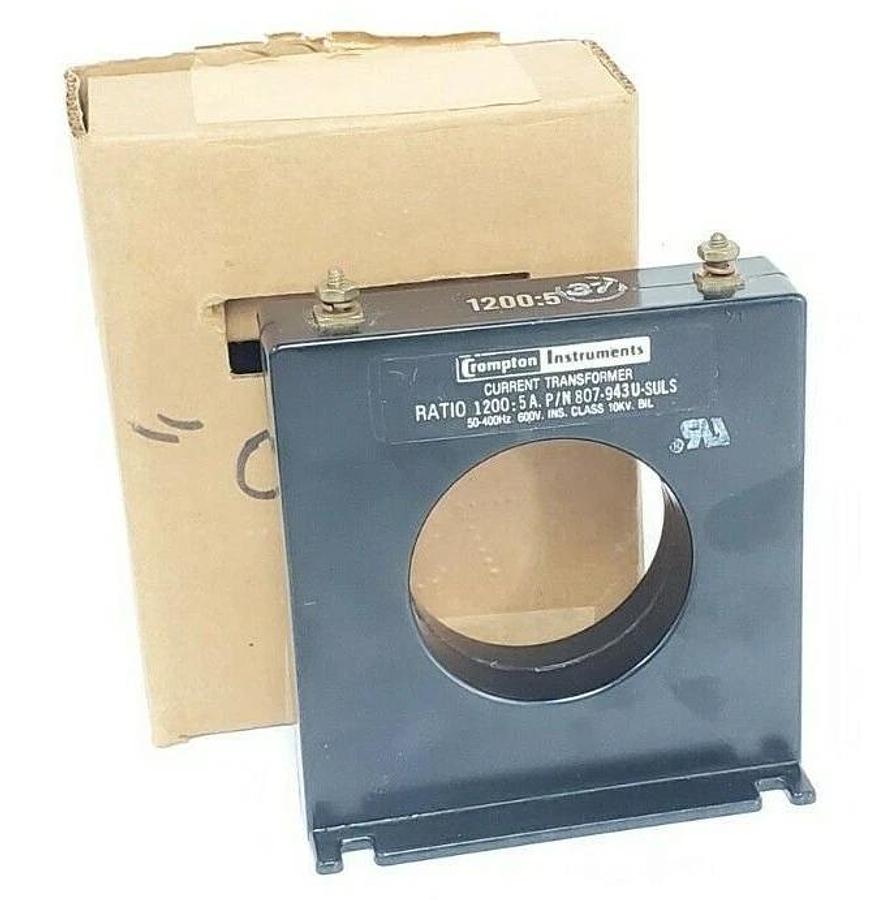 Used CROMPTON INSTRUMENTS 807-943U-SULS CURRENT TRANSFORMER RATION: 1200:5A