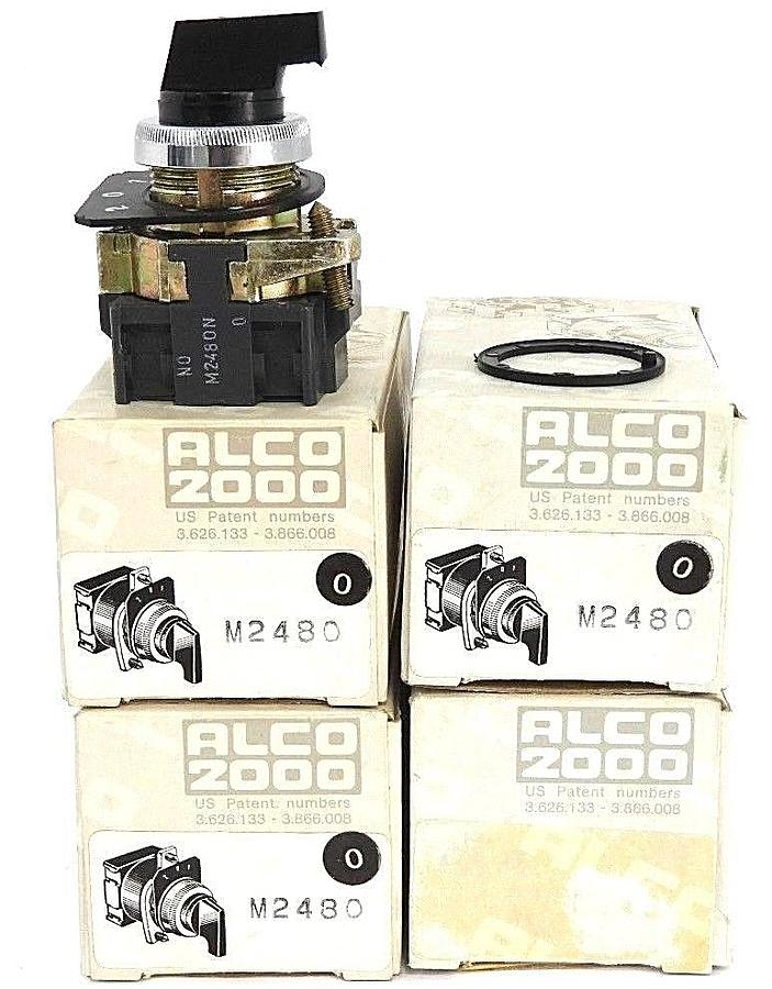Used LOT OF 4 NEW ALCO M2480 SELECTOR SWITCH SERIES 2000, M2480N