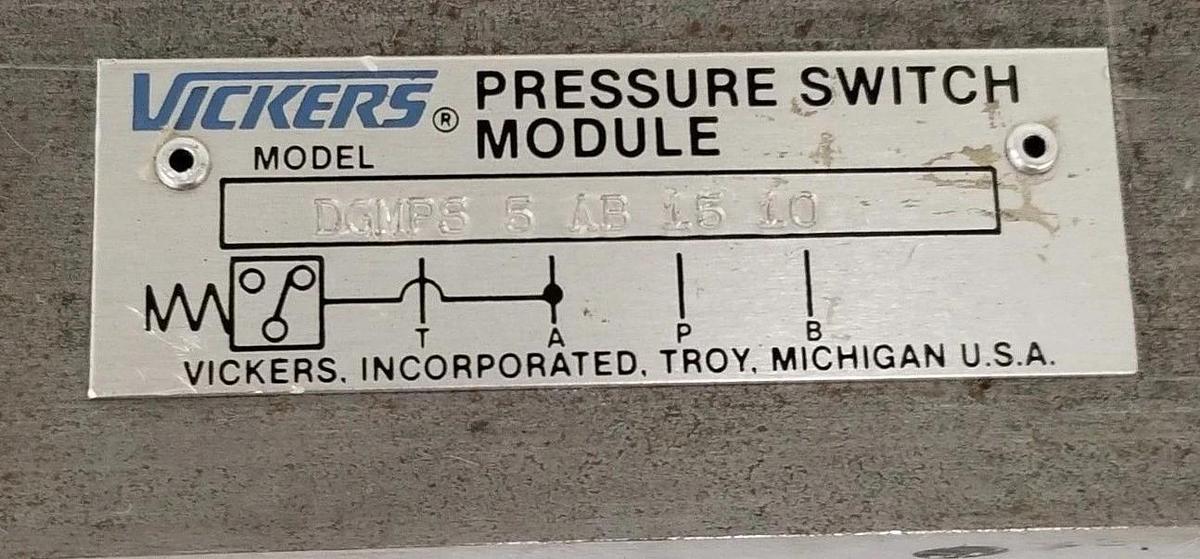 Used VICKERS DGMPS-5-AB-15-10 PRESSURE SWITCH 100-300PSI DGMPS5AB1510