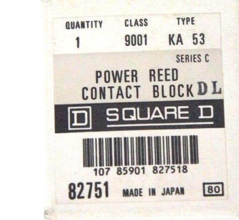Used NIB SQUARE D 9001-KA53 POWER REED CONTACT BLOCK SER C, 9001KA53