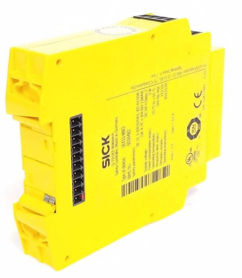 Used SICK UE410-MM3 SAFETY CONTROLLER UE410-MM3 IDENT. NO. 6034482, 24VDC, 2-3.2AMP