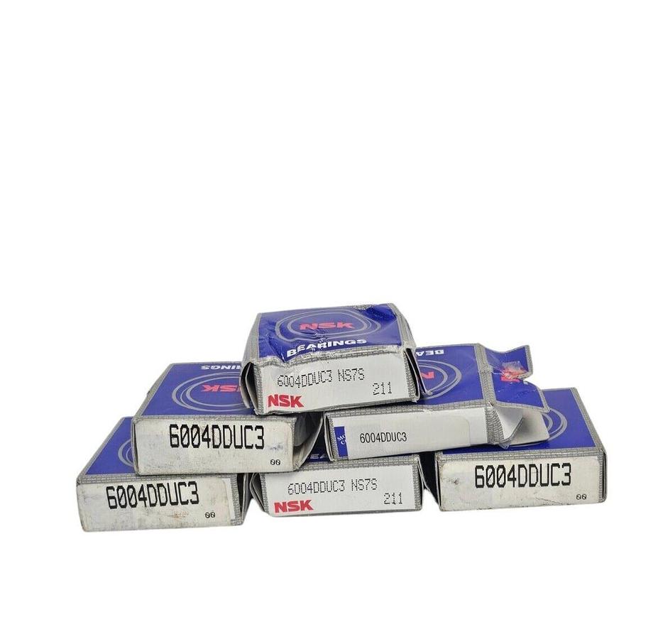 Used LOT OF 5 NIB NSK 6004DDUC3 RADIAL / DEEP GROOVE BALL BEARINGS